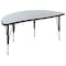Flash Furniture Half Round 24 W, 47.5 L, 25.25 H, Chrome, Laminate, Particleboard, Steel, Grey XU-A48-HCIRC-GY-T-P-GG - alternate 6